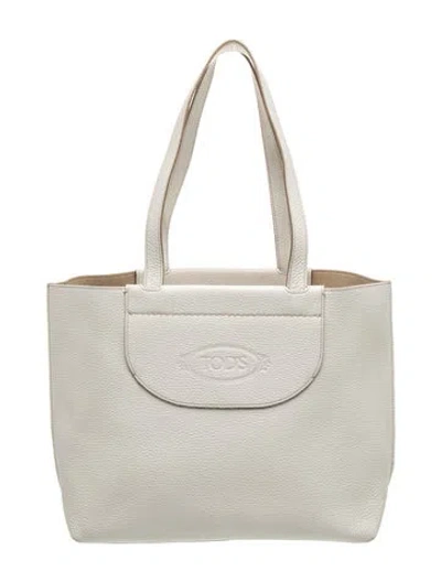 Pre-owned Tod's Leather Tote In Neutral