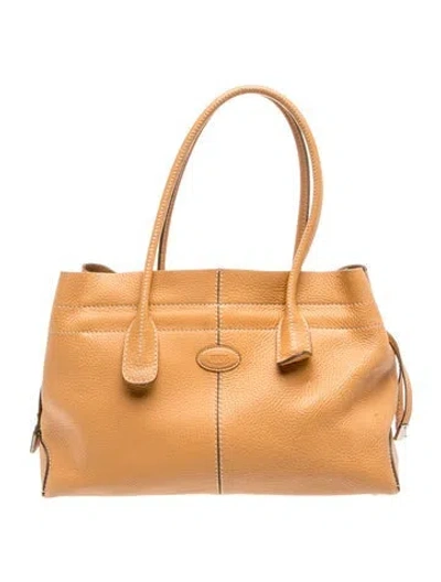 Pre-owned Tod's Leather Tote In Neutral