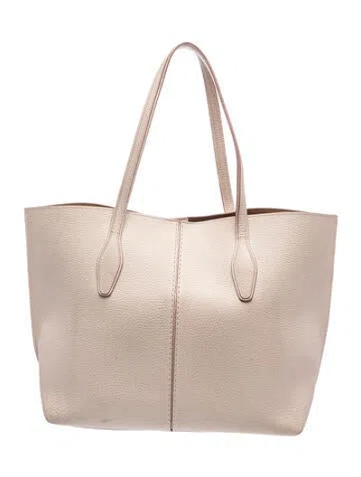 Pre-owned Tod's Leather Tote In Neutral