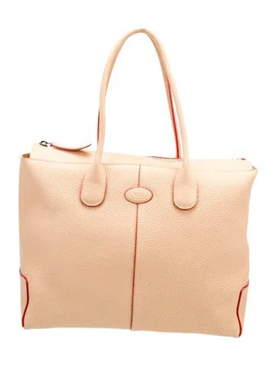 Pre-owned Tod's Leather Tote In Neutral