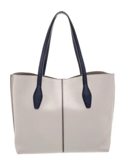 Pre-owned Tod's Leather Tote In Neutral