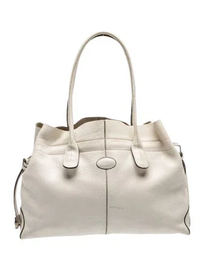 Pre-owned Tod's Leather Tote In Neutrals