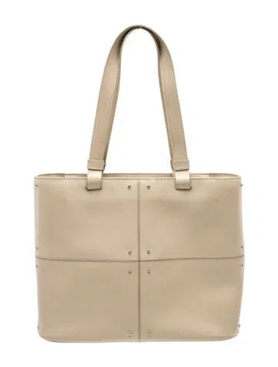 Pre-owned Tod's Leather Tote In Neutrals