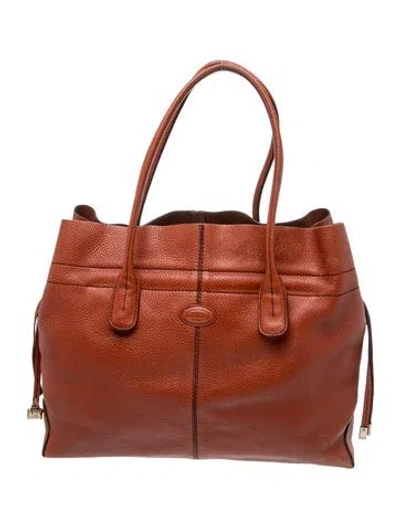 Pre-owned Tod's Leather Tote In Orange