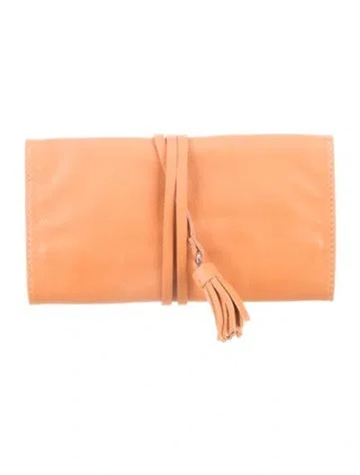 Pre-owned Tod's Leather Travel Case W/tags In Orange