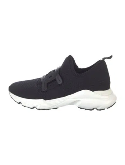 Pre-owned Tod's Leather Trim Embellishment Sneakers In Black