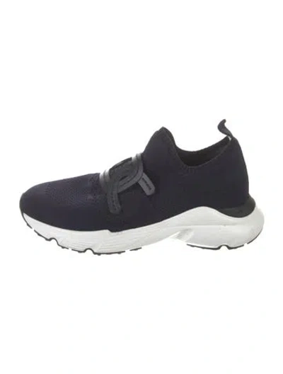 Pre-owned Tod's Leather Trim Embellishment Sneakers In Blue