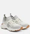 Tod's Womens White Sport Run 54c Calzino Logo-embellished Mesh Low-top Trainers In Grey