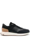 Tod's Tods Mens Black Luxury Leather And Mesh Low-top Trainers In Blau