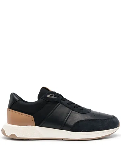 TOD'S LEATHER-TRIMMED LOW-TOP SNEAKERS