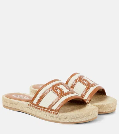 Tod's Kate Sandals In Canvas And Leather In Multi