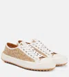 Tod's Leather-trimmed Tweed Sneakers In Neutrals