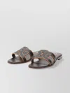 Tod's Leather Trims Slide Sandals In Gray