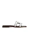 Tod's Logo Strap Slide Sandals In Black