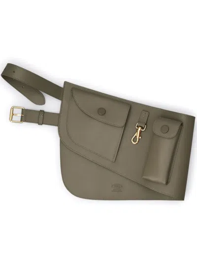 Tod's Leather Utility Belt In Grey