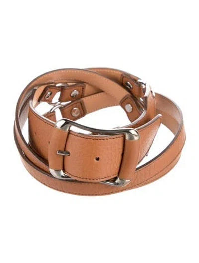 Pre-owned Tod's Leather Waist Belt In Brown