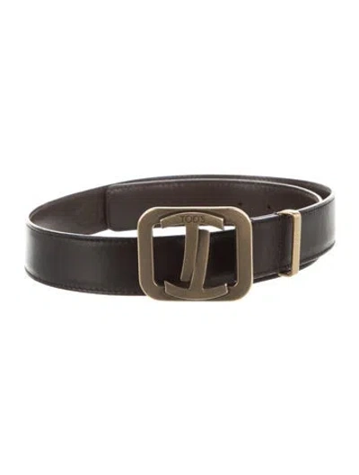 Pre-owned Tod's Leather Waist Belt In Brown