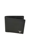 Tod's T Plaque Billfold Wallet In Black