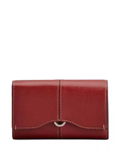 Tod's Leather Wallet In Burgundy