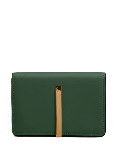Tod's Leather Wallet In Green