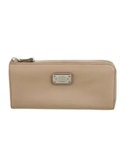 Pre-owned Tod's Leather Wallet In Neutral