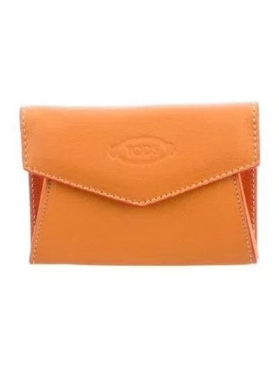 Pre-owned Tod's Leather Wallet In Orange