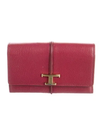 Pre-owned Tod's Leather Wallet In Red