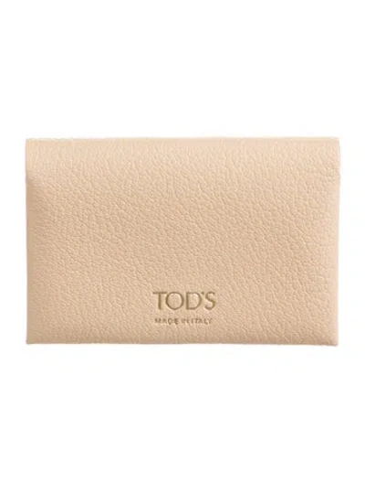 Pre-owned Tod's Leather Wallet W/ Tags In Neutral
