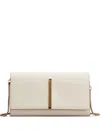 Tod's Wallet In Leather With Shoulder Strap In White