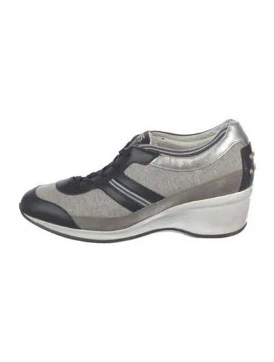 Pre-owned Tod's Leather Wedge Sneakers In Multi