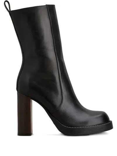 Tod's Leather Zip-fastening Block-heel Boots In Black