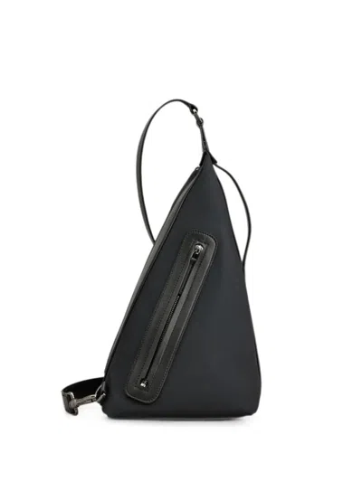 Tod's Zaino Monospalla In Tessuto E Pelle Piccolo In Black