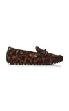 Tod's Leopard-print Pony Hair Driving Loafers In Brown