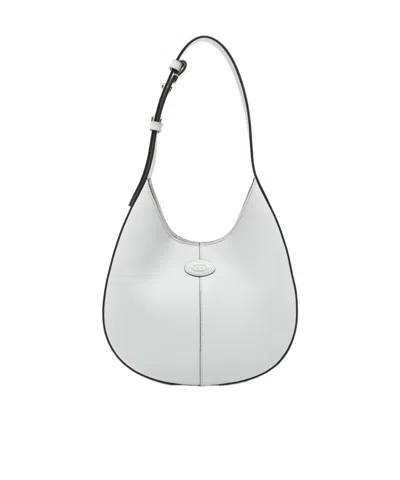 Tod's Letter Detail Shoulder Bag In White