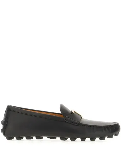Tod's Letter-logo Loafers In Black
