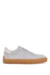 Tod's Light Grey Suede Casual Lace-up Shoes For Men In Grey