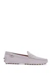 Tod's Light Grey Suede Leather Driving Moccasin In Grey