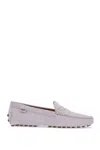 Tod's Light Grey Suede Leather Driving Moccasin In Lilac Ash (grey)