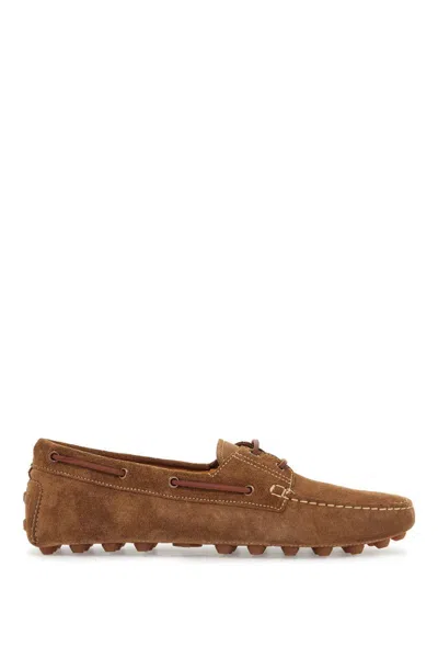 Tod's Light Walnut Leather Driving Moccasin Made In Italy In Brown