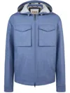 Tod's Jacket In Linen With Hood In Blue