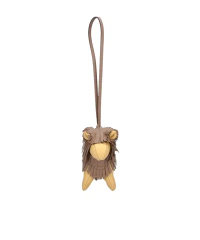 Tod's Lion Keychain Charm In Brown