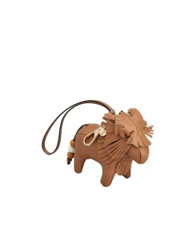 Tod's Lion Charm In Leather In Brown