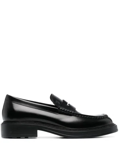 Tod's Leather Loafers In Black