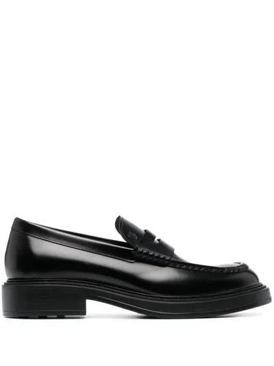 Tod's Leather Loafers In Black