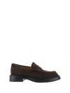 Tod's Round Toe Suede Finish Loafers With Rubber Sole