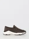 Tod's Sporty Suede Loafers Rubber Sole In Brown