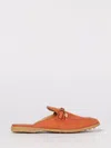 Tod's Orange Solid Sabots Slides In Brown