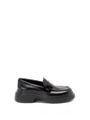 Tod's Leather Loafers With Chunky Sole And Glossy Finish In Black