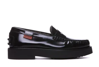 Tod's Penny-slot Leather Loafers In Black