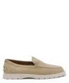Tod's Beige Leather-suede Blend Loafers In Beige